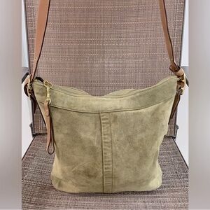 Vintage Y2K Coach Green Suede Slim Duffle
